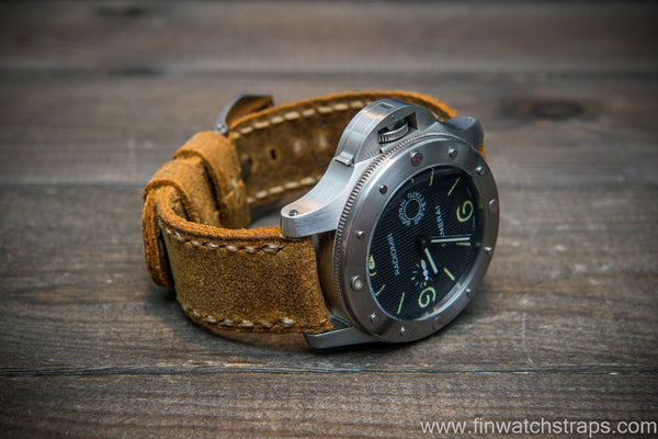 Pacific Blue Ostrich Leather strap for Panerai style timepieces