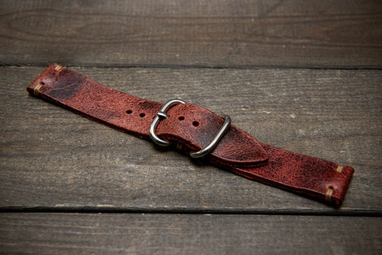 Suede vintage leather watch strap (Heritage), handmade in Finland - finwatchstraps