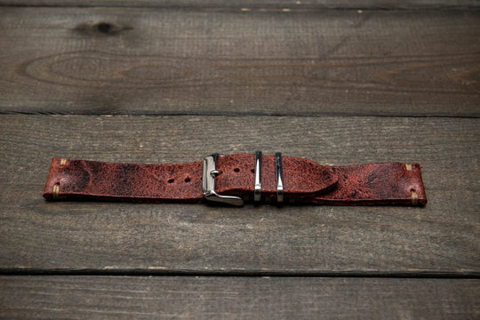 Suede vintage leather watch strap (Heritage), handmade in Finland - finwatchstraps