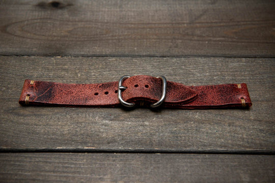 Suede vintage leather watch strap (Heritage), handmade in Finland - finwatchstraps