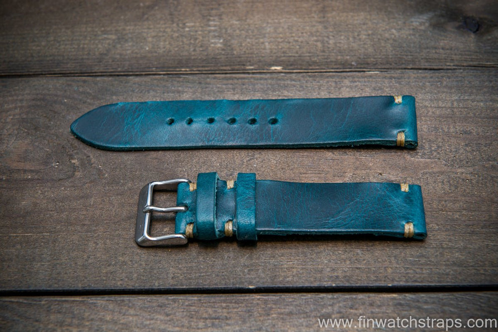 Alligator Watch Strap Navy Blue Matte, Handmade in Finland