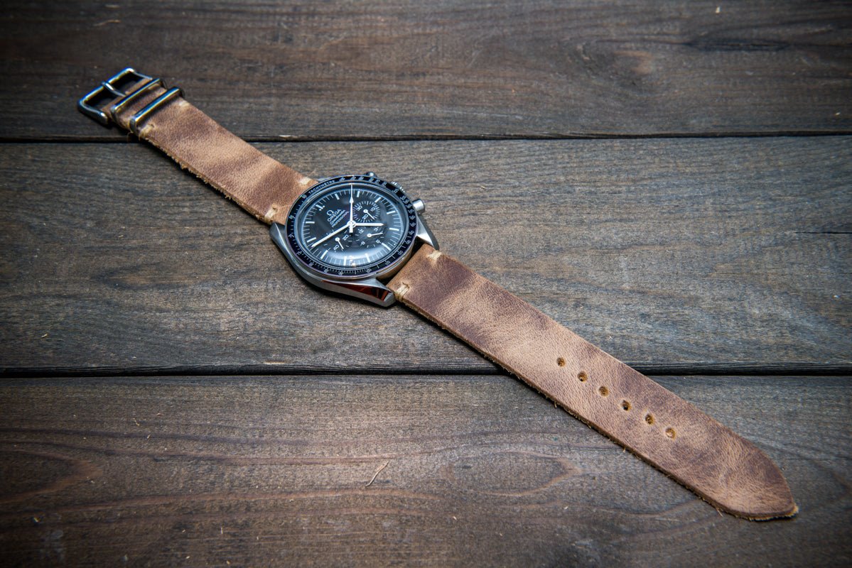 Leather watch strap, Shell Cordovan. Handmade in Finland, 10 mm-26 mm.