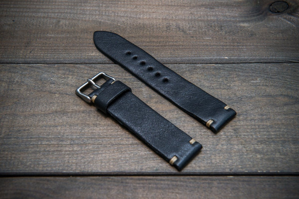 Black Italy Vachetta Leather Watch Strap For Panerai