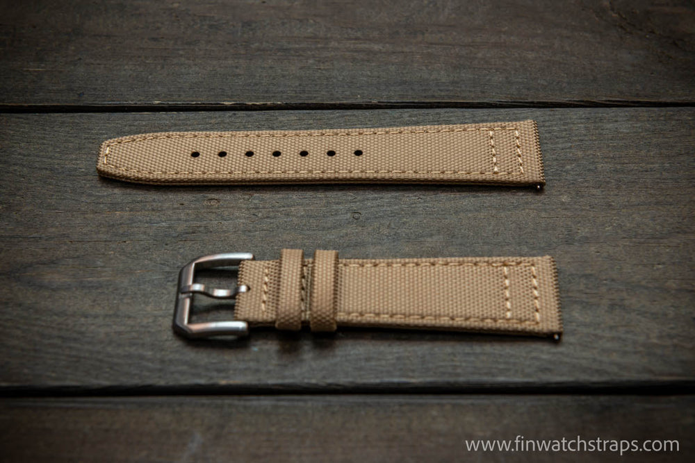 Canvas Waterproof Watch strap,17mm, 18mm, 19 mm, 20 mm, 21 mm, 22 mm. 23mm, 24mm. with A Deployment Clasp.