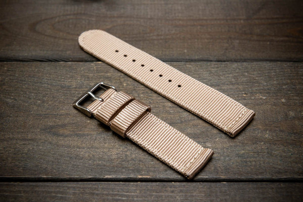 20mm Cognac Italian Vintage Leather Military Watch Strap