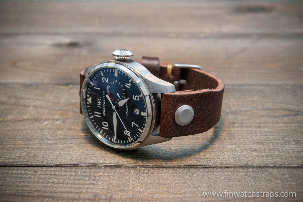 Vachetta Leather Watch Strap. Ranger Cognac Color. Handmade in Finland.