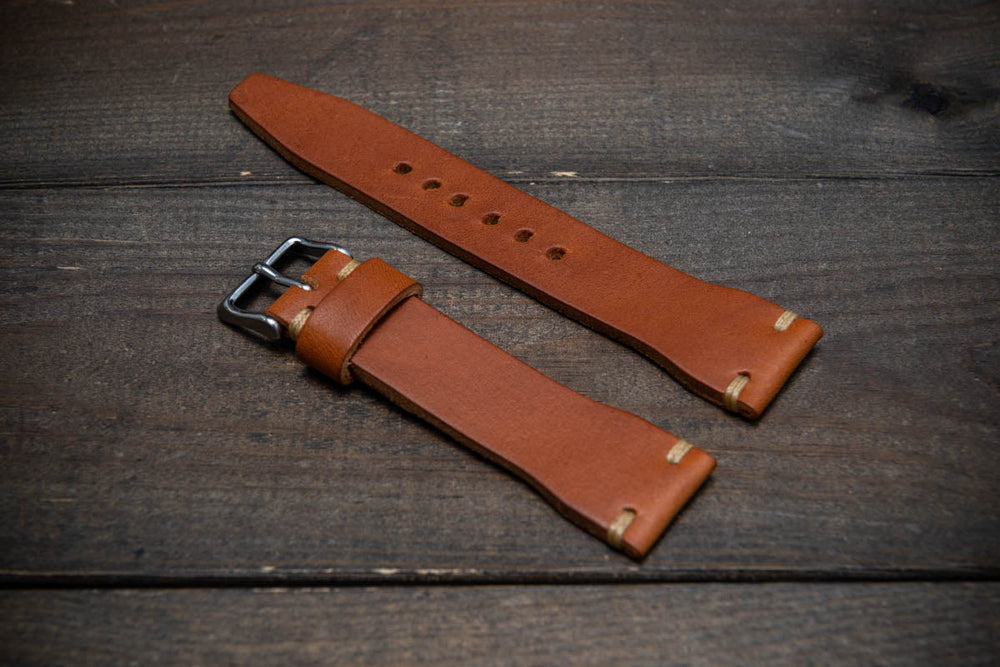 1 Piece Military Leather Watch Strap - Brown Chromexcel (Matte Buckle)  DaLuca