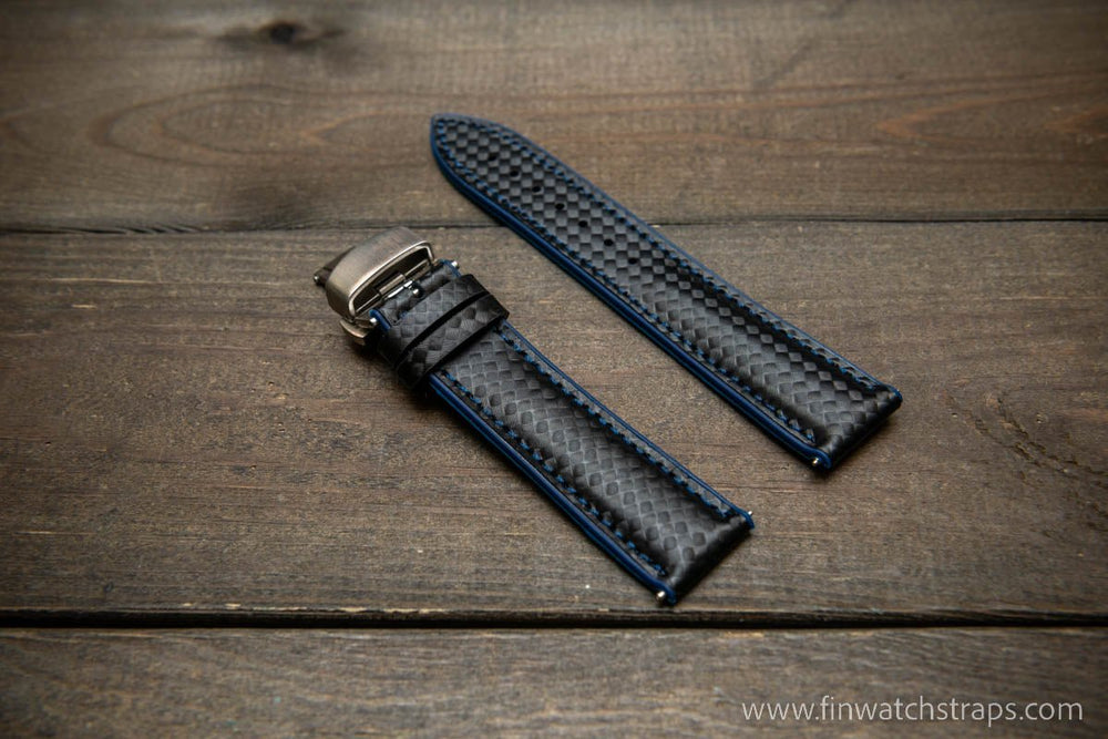 20mm/18mm Genuine Black Python leather watch strap band, watch