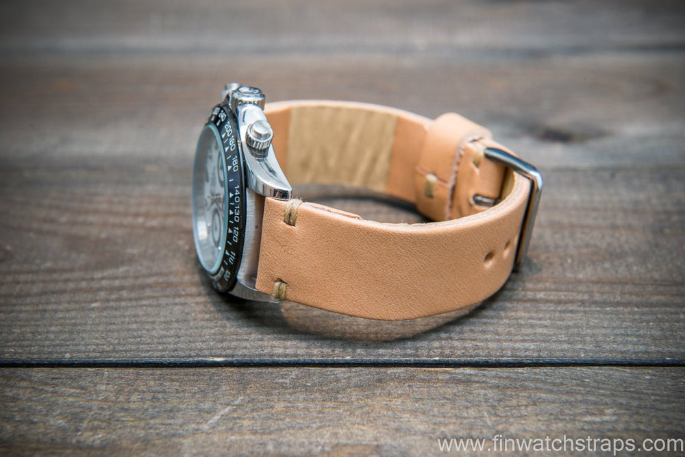 minimalist style vachetta Tan brown Leather watch strap