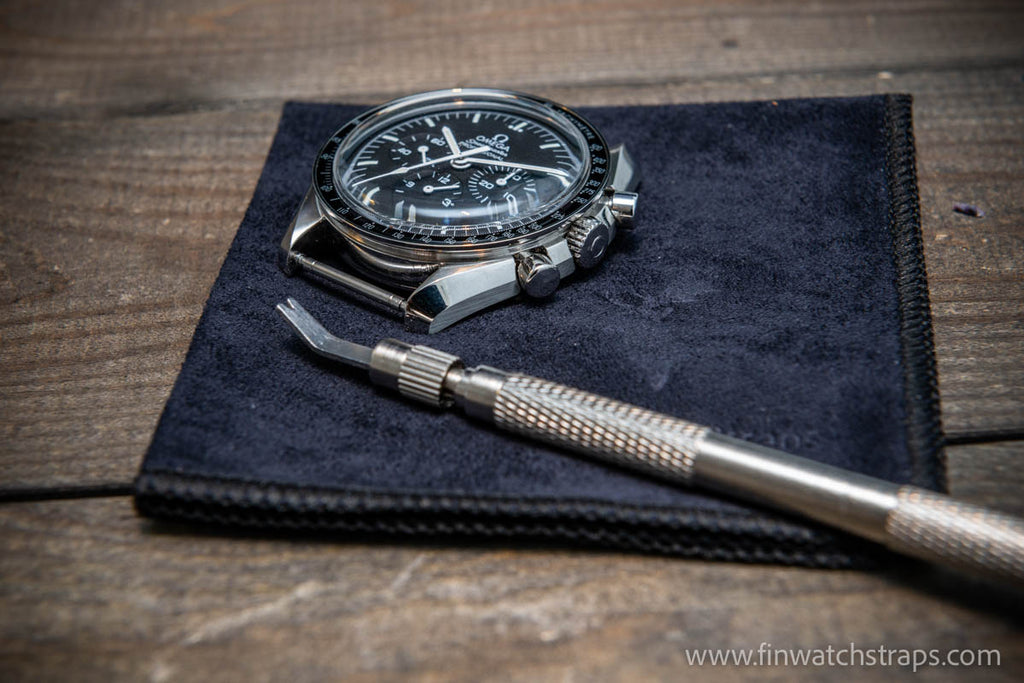 Genuine Ostrich Skin Watch Band Blue Replacement Strap Tech Swiss